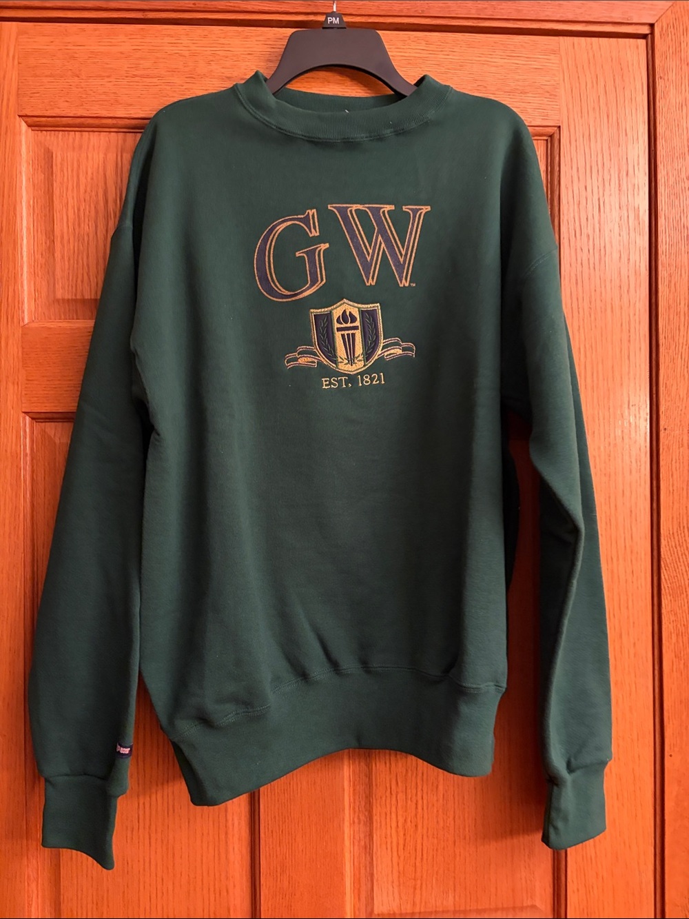 GW Green Crewneck Sweatshirt - University Crest - Jansport size XL